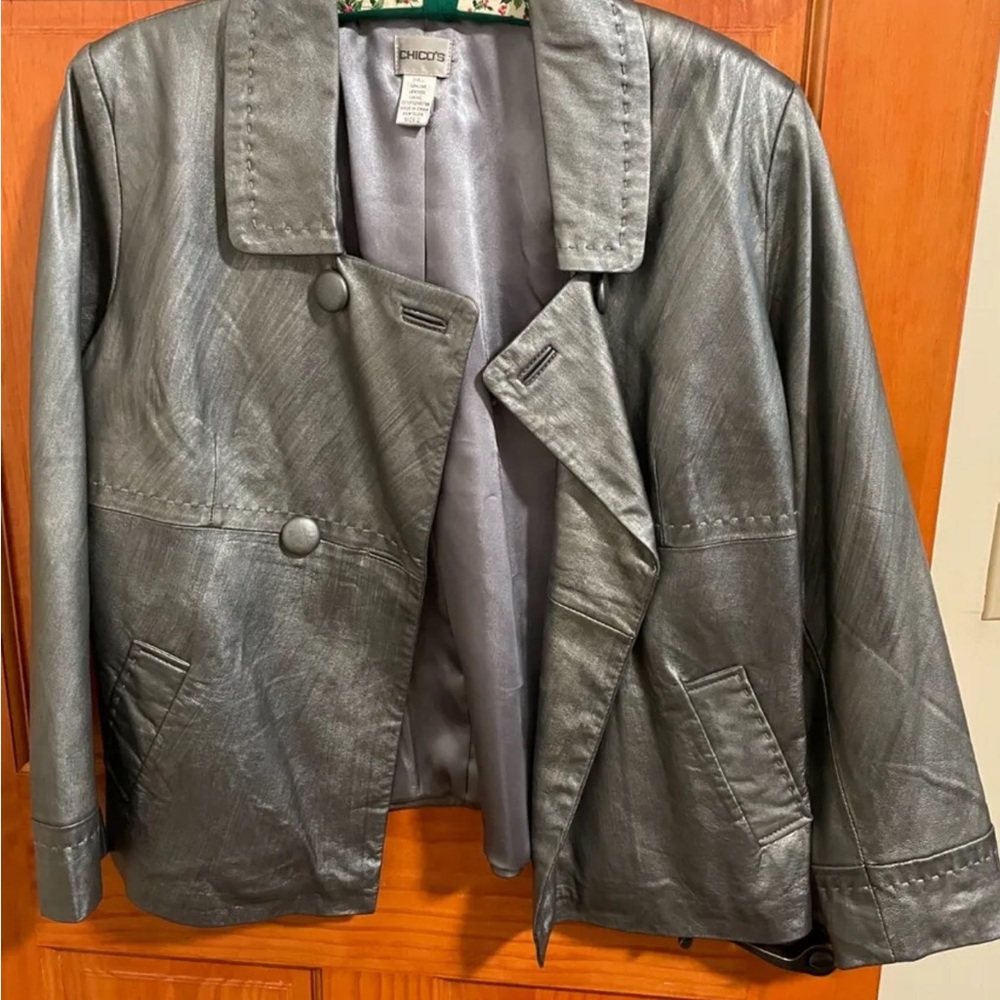 Chicos size 2 leather Shacket